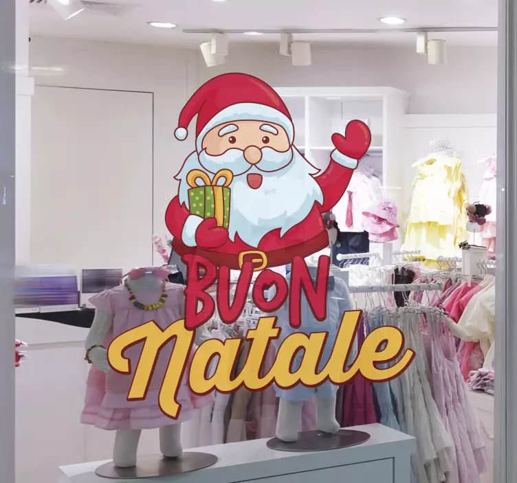 Adesivo natalizio babbo natale auguri - TenStickers