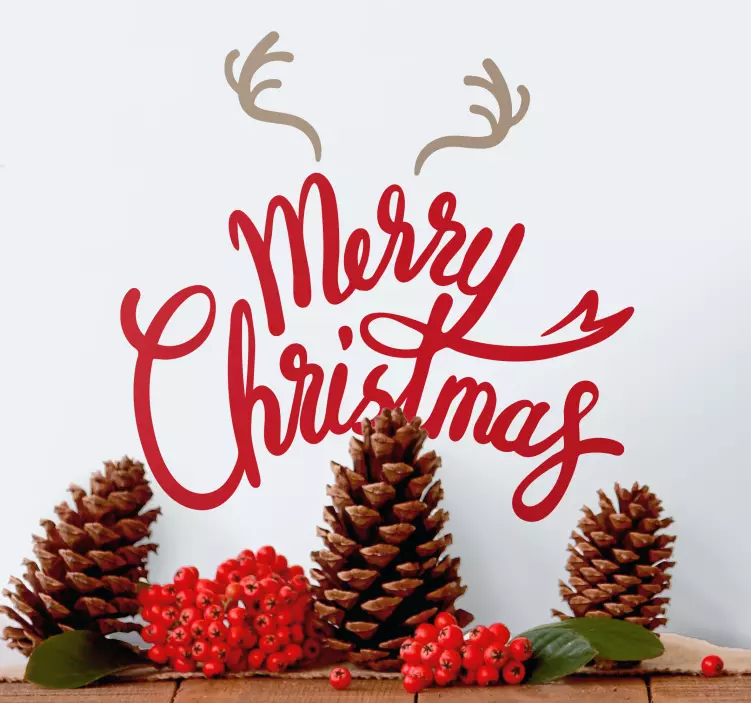 Adesivo natalizio saluto festivo delle renne - TenStickers