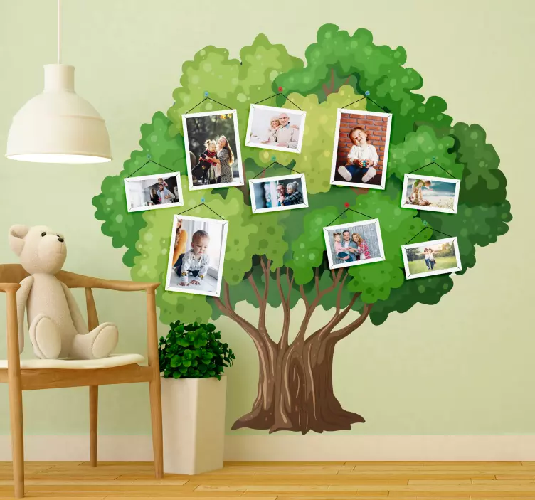 Adesivo natura albero delle foto di famiglia - TenStickers