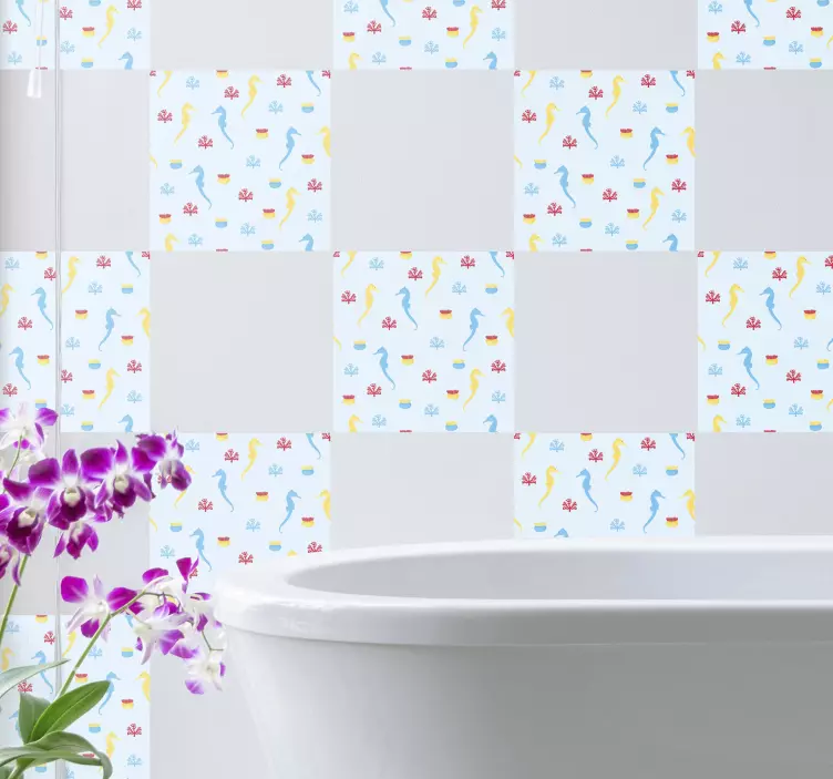 Adesivo natura cavalluccio marino splash - TenStickers