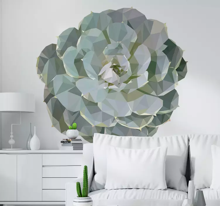 Adesivo natura decorazione geometrica succulenta - TenStickers