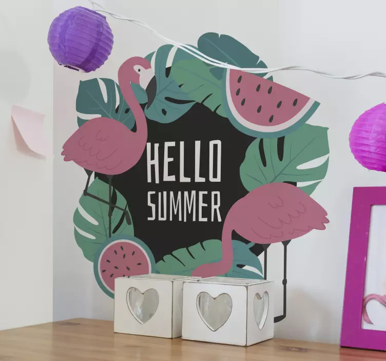 Adesivo natura design fenicottero tropicale - TenStickers