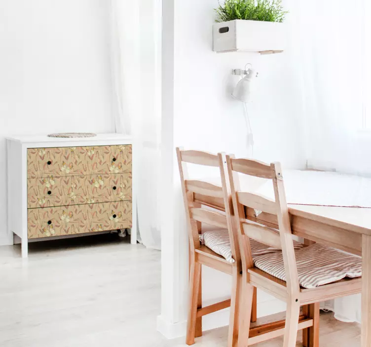 Carta adesiva per mobili motivo floreale autunnale - TenStickers