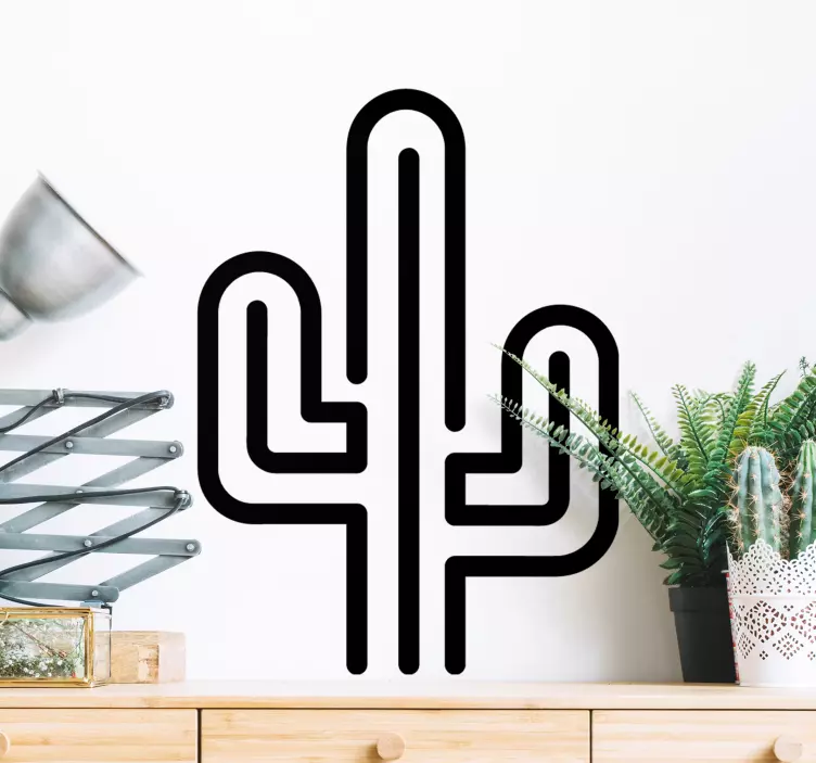 Adesivo natura forma cactus stilizzata - TenStickers