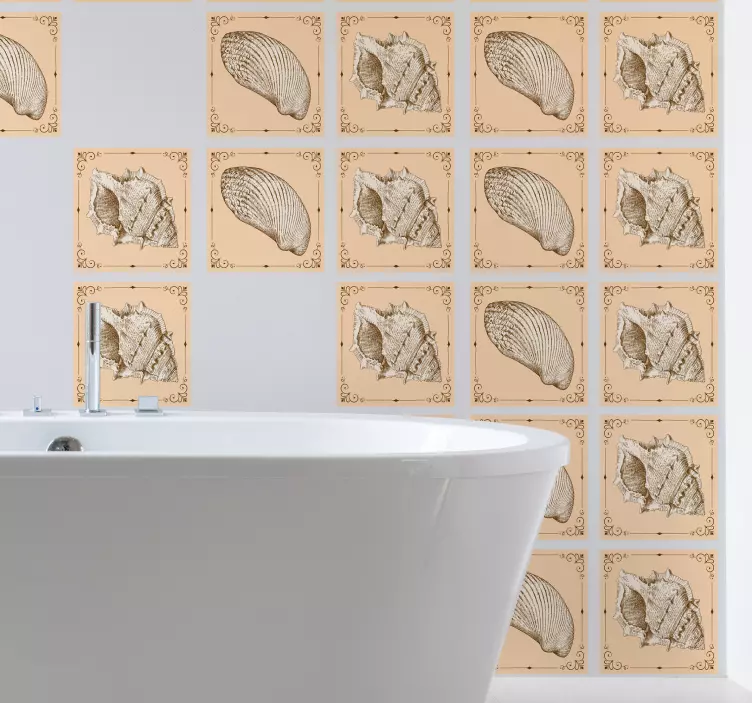 Adesivo natura motivi decorativi con conchiglie - TenStickers