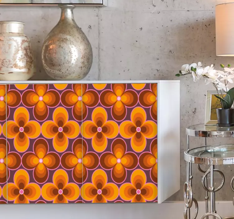 Carta adesiva per mobili motivo floreale retrò - TenStickers