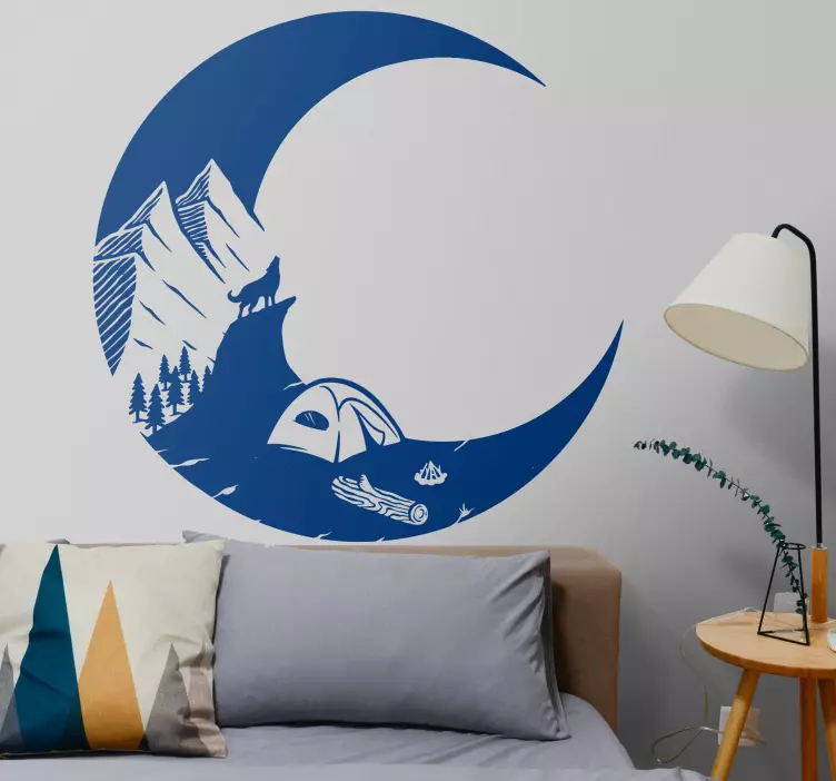 Adesivo natura scena di campeggio in montagna - TenStickers