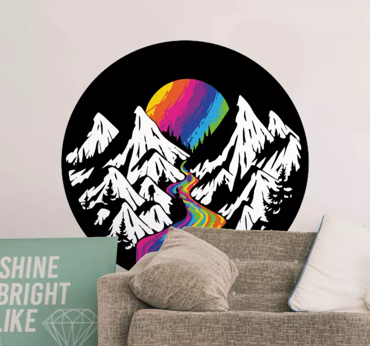 Adesivo natura scena di montagna arcobaleno - TenStickers