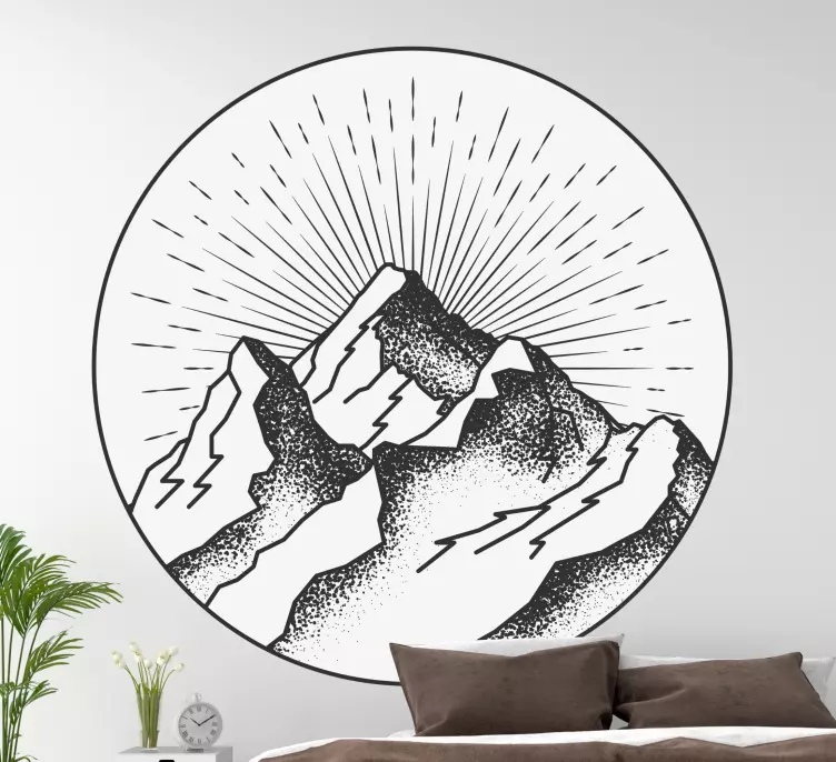 Adesivo natura silhouette di picco montano - TenStickers