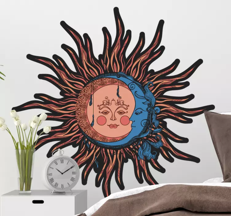 Adesivo natura sole celeste luna - TenStickers