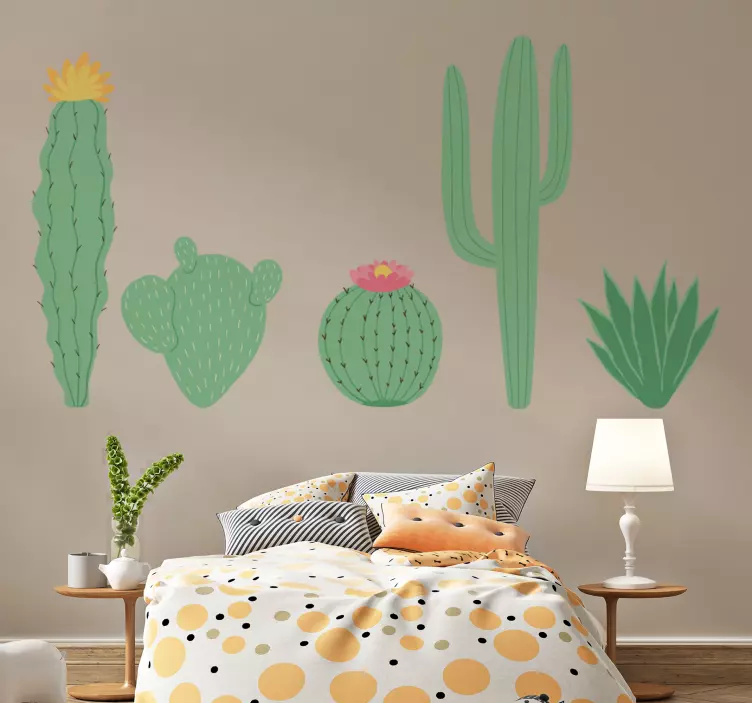 Adesivo natura vetrina collezione cactus - TenStickers