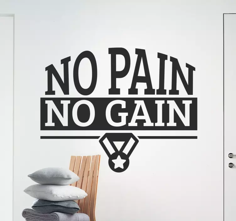 Adesivo no pain no gain monocolore - TenStickers