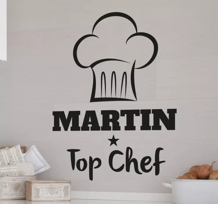 Adesivo cucina nome personalizzabile chef - TenStickers