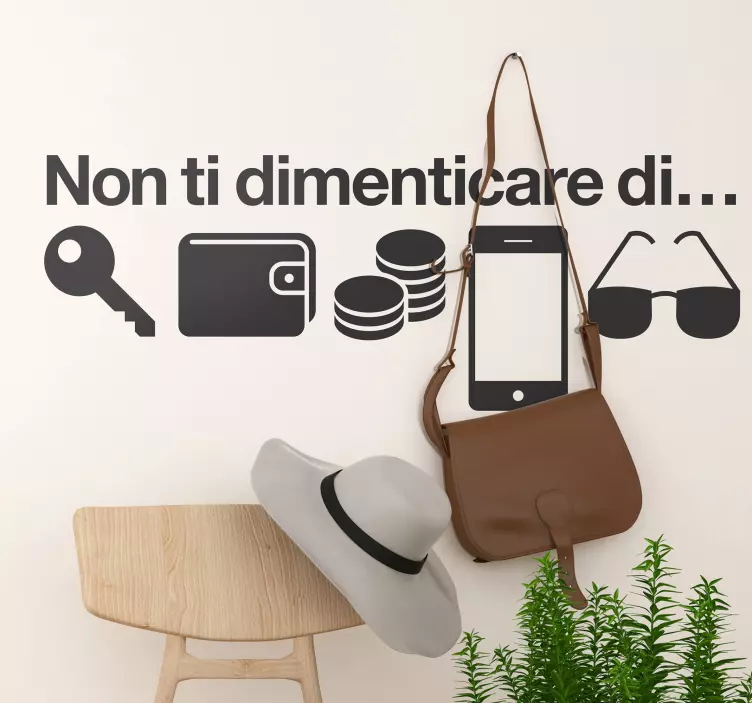 Simpatica scritta pareti non ti dimenticare... - TenStickers