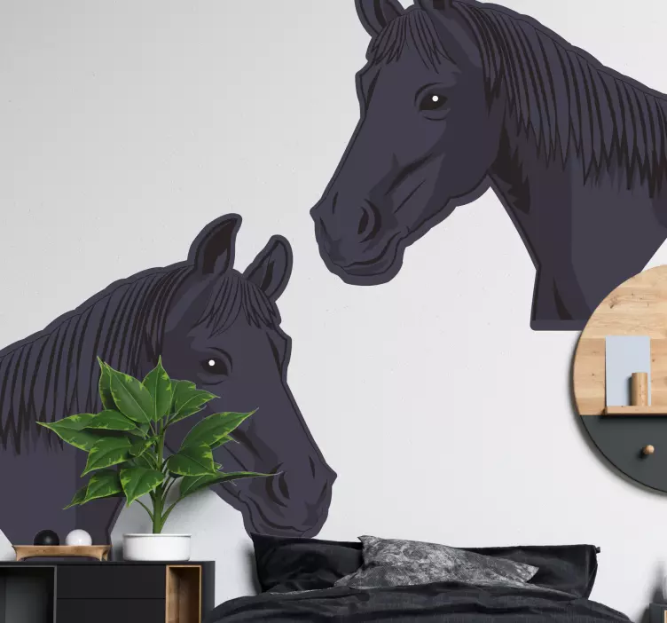 Adesivo animale selvatico testa di cavallo artista - TenStickers