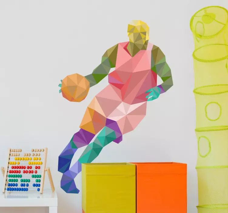 Adesivo Origami Pallacanestro - TenStickers