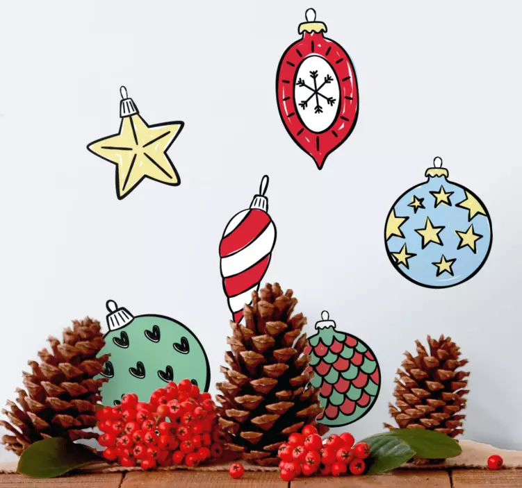 Adesivo ornamenti colorati per le feste - TenStickers