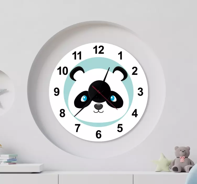 Adesivo orologio faccia di panda - TenStickers