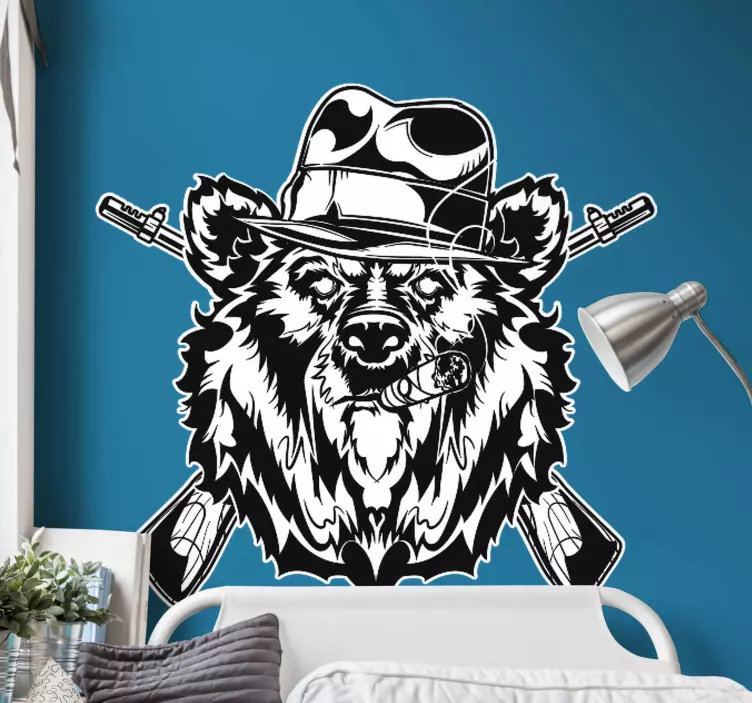 Adesivo orso con cappello - TenStickers
