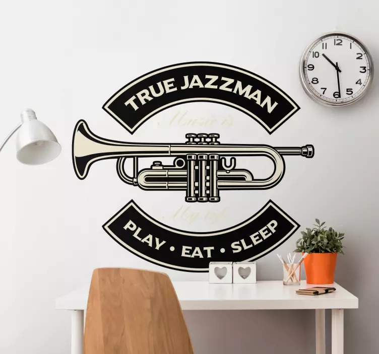 Adesivo Jazz emblema della tromba - TenStickers