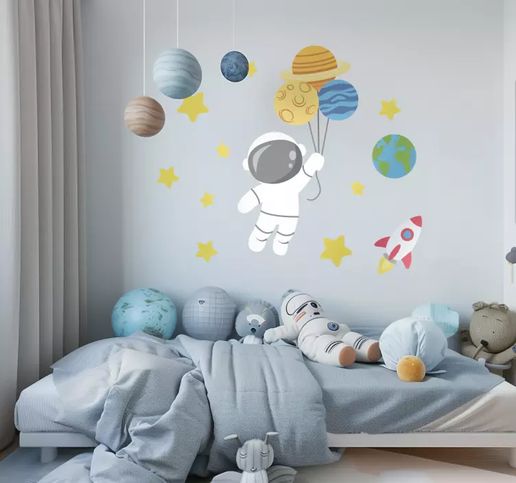 Adesivo murale bambini spazio astronauta - TenStickers
