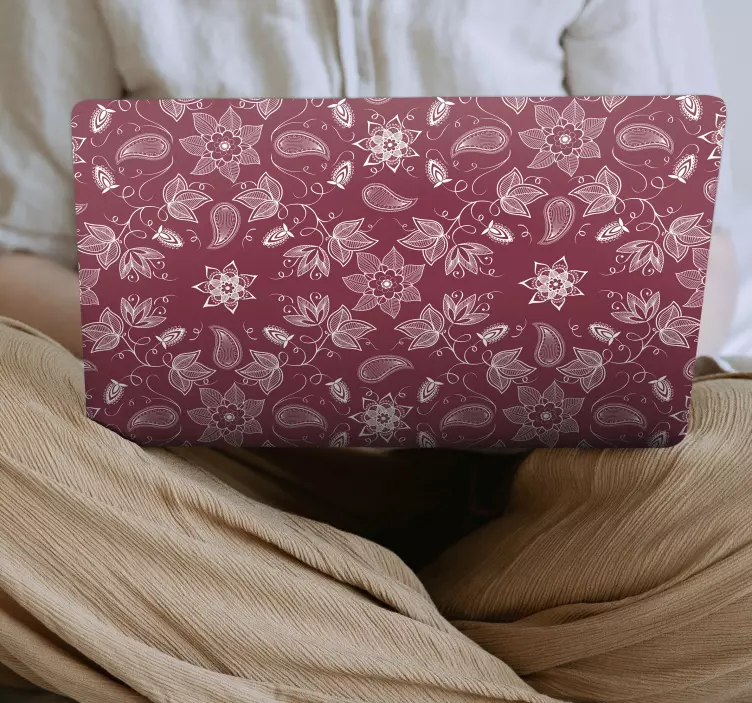 Adesivo per pc Bellissimi fiori di paisley - TenStickers