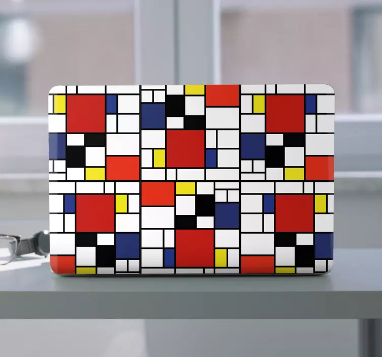 Adesivo per pc Blocchi di colore astratti - TenStickers