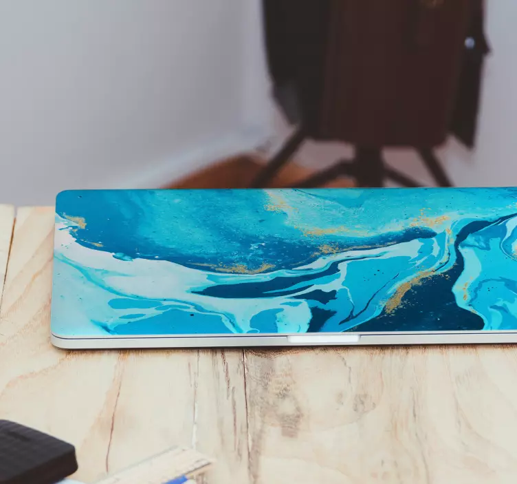 Adesivo per pc Elegante pittura blu - TenStickers