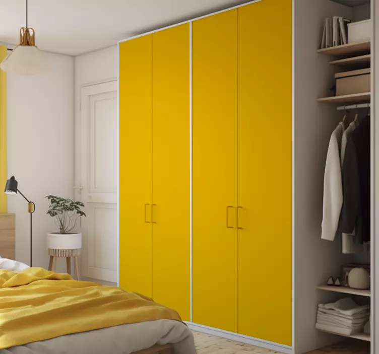 Adesivo per armadio lenzuolo giallo - TenStickers