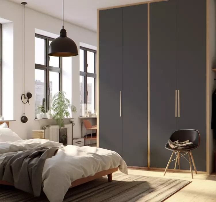 Adesivo per armadio lenzuolo grigio  - TenStickers