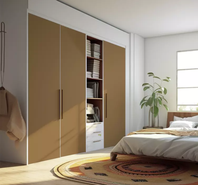 Adesivo per armadio lenzuolo marrone  - TenStickers