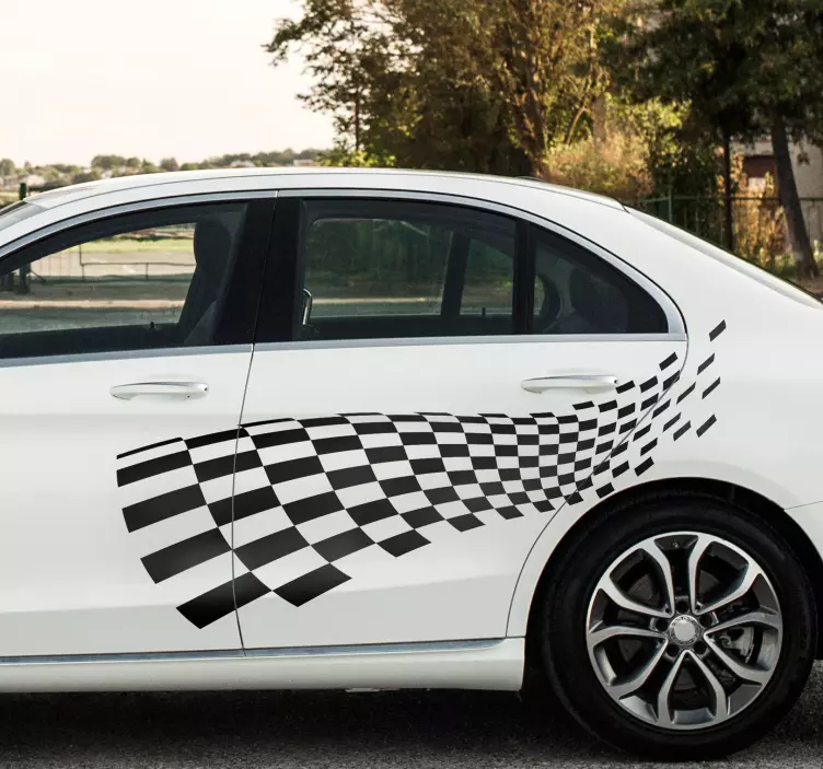 Adesivo per auto bandiera da corsa - TenStickers