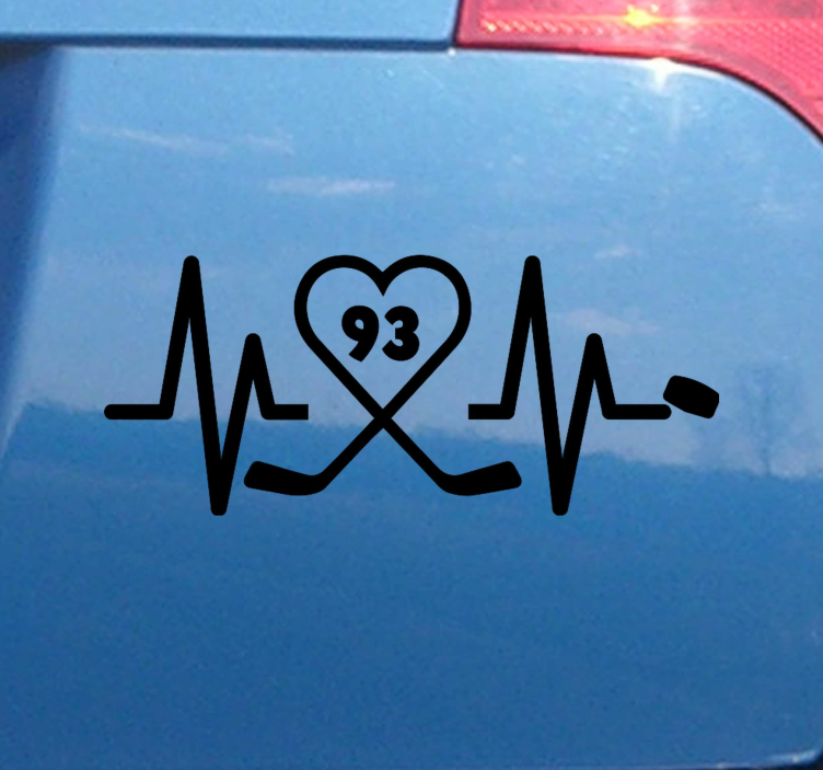 Adesivo per auto battito cardiaco hockey - TenStickers