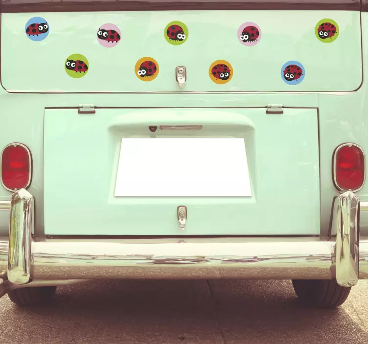 Adesivo per auto collezione di coccinelle felici - TenStickers