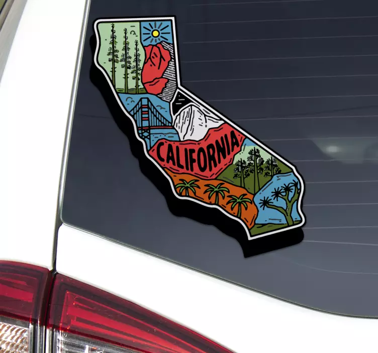 Adesivo per auto contorno dello stato della california - TenStickers