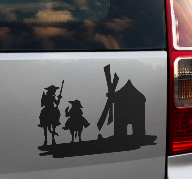 Adesivo per auto don chisciotte e sancho panza - TenStickers