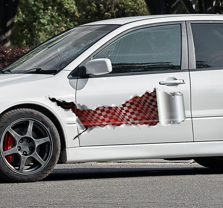 Adesivo per auto lamiera strappata da corsa - TenStickers