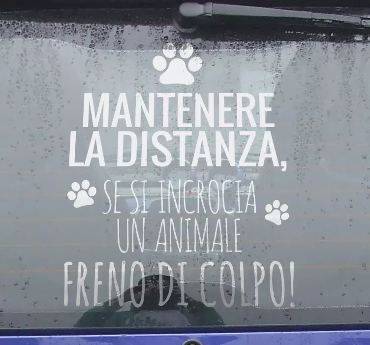 Adesivo per auto "mantenere la distanza" - TenStickers
