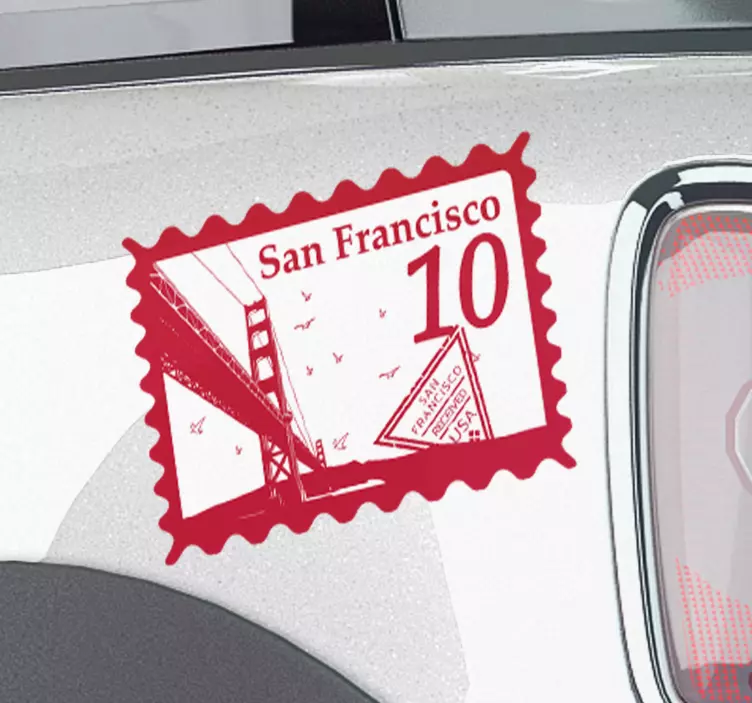 Adesivo per auto monumento di san francisco - TenStickers