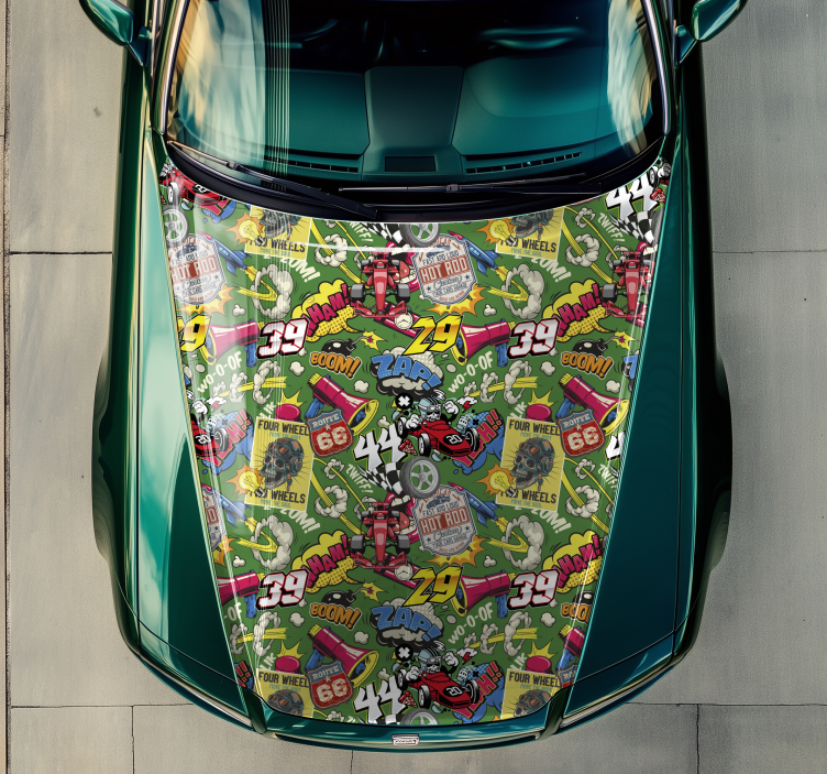 Adesivo auto tuning multicolore per cappuccio - TenStickers