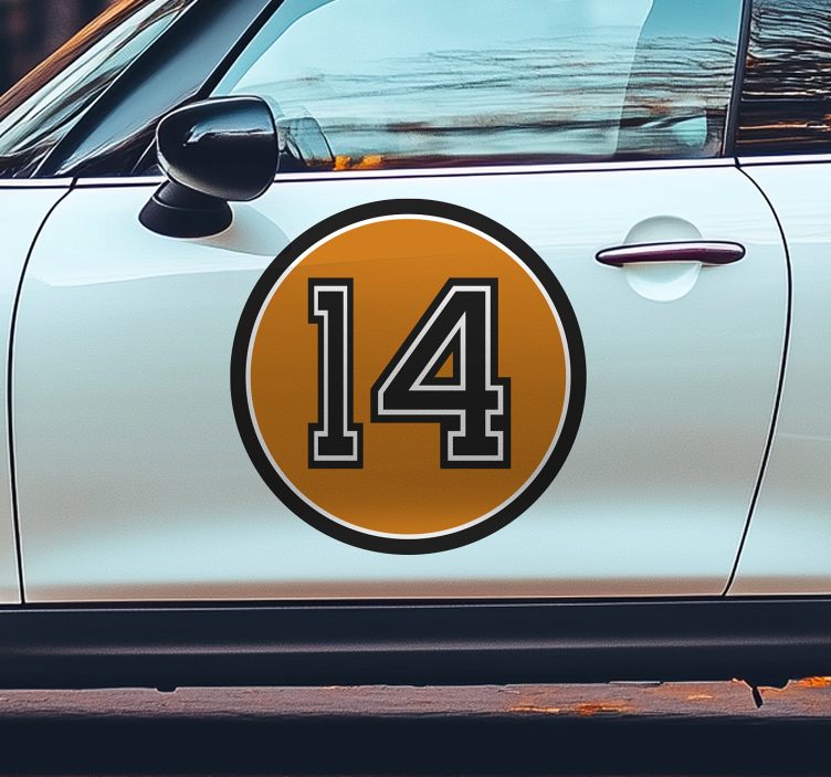Adesivo per auto numero sportivo retrò - TenStickers