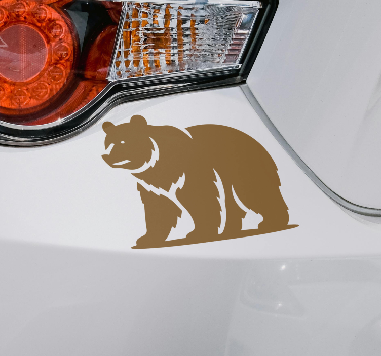 Adesivo per auto orso monocromatico - TenStickers