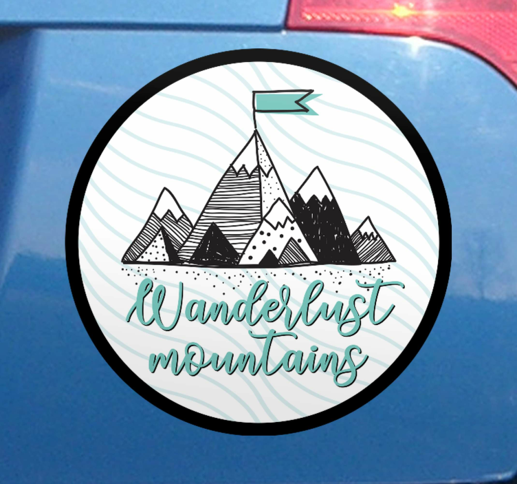 Adesivo per auto picchi montani di wanderlust - TenStickers
