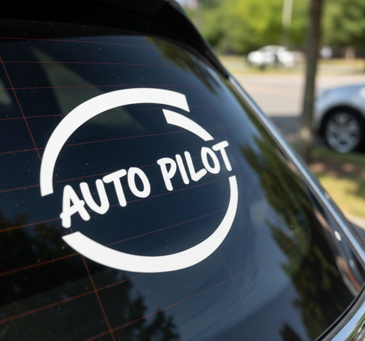 Adesivo per auto ritaglio bianco minimalista - TenStickers