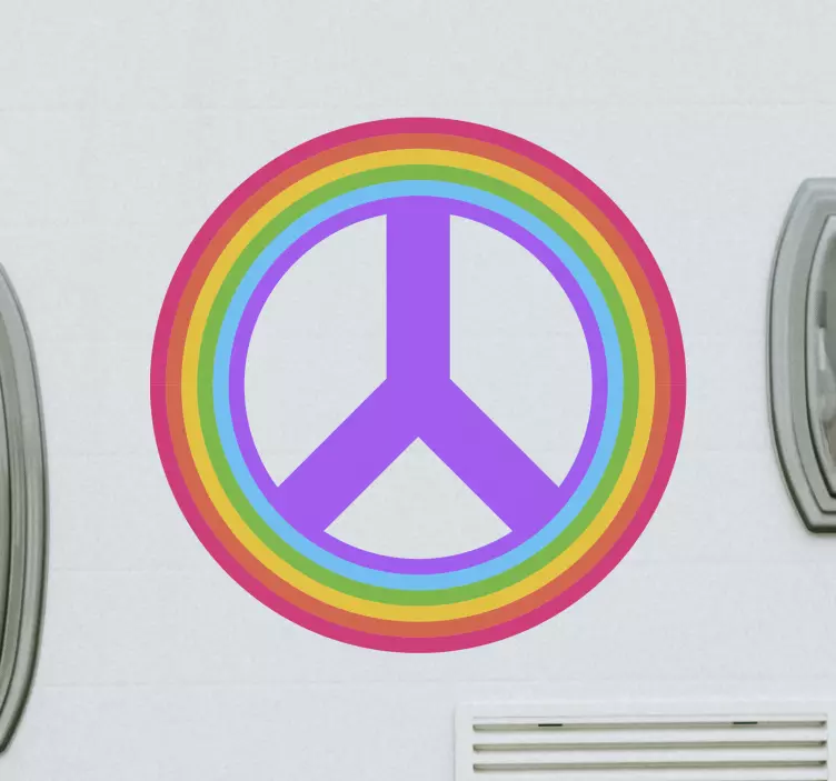 Adesivo per auto simbolo della pace arcobaleno - TenStickers