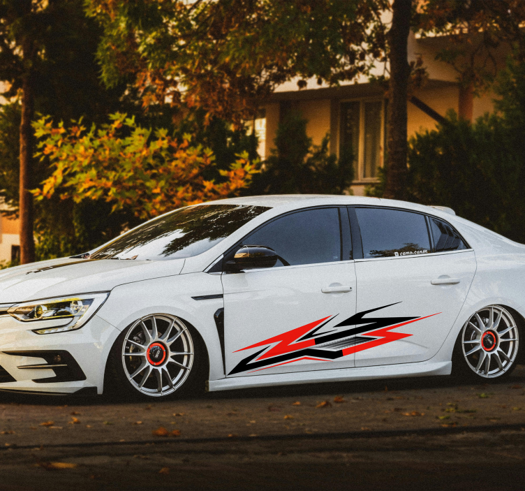 Adesivo per auto stile corsa laterale bicolore - TenStickers