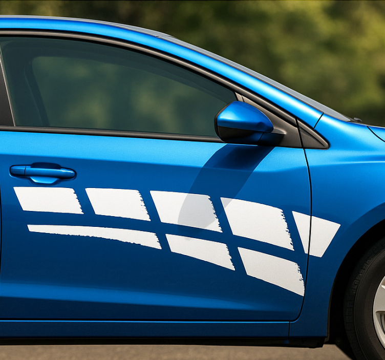 Adesivo per auto strisce astratte monocolore - TenStickers