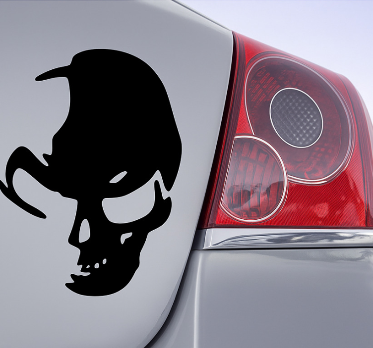 Adesivo per auto teschio mezzo morto - TenStickers