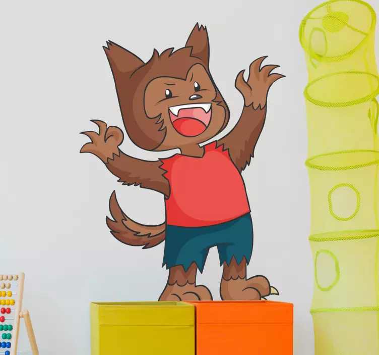 Adesivo per bambini disegno uomo lupo - TenStickers