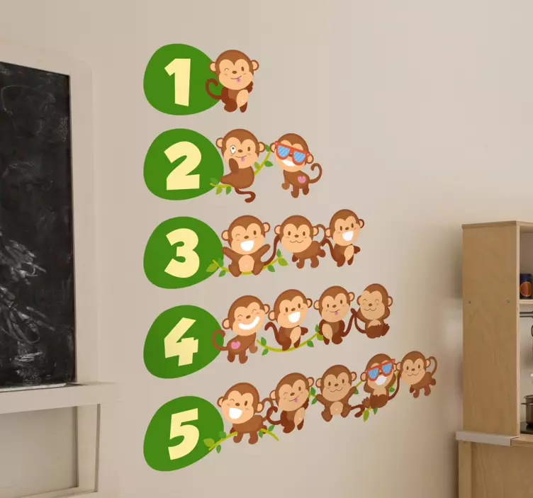 Adesivo per bambini numeri da uno a cinque - TenStickers